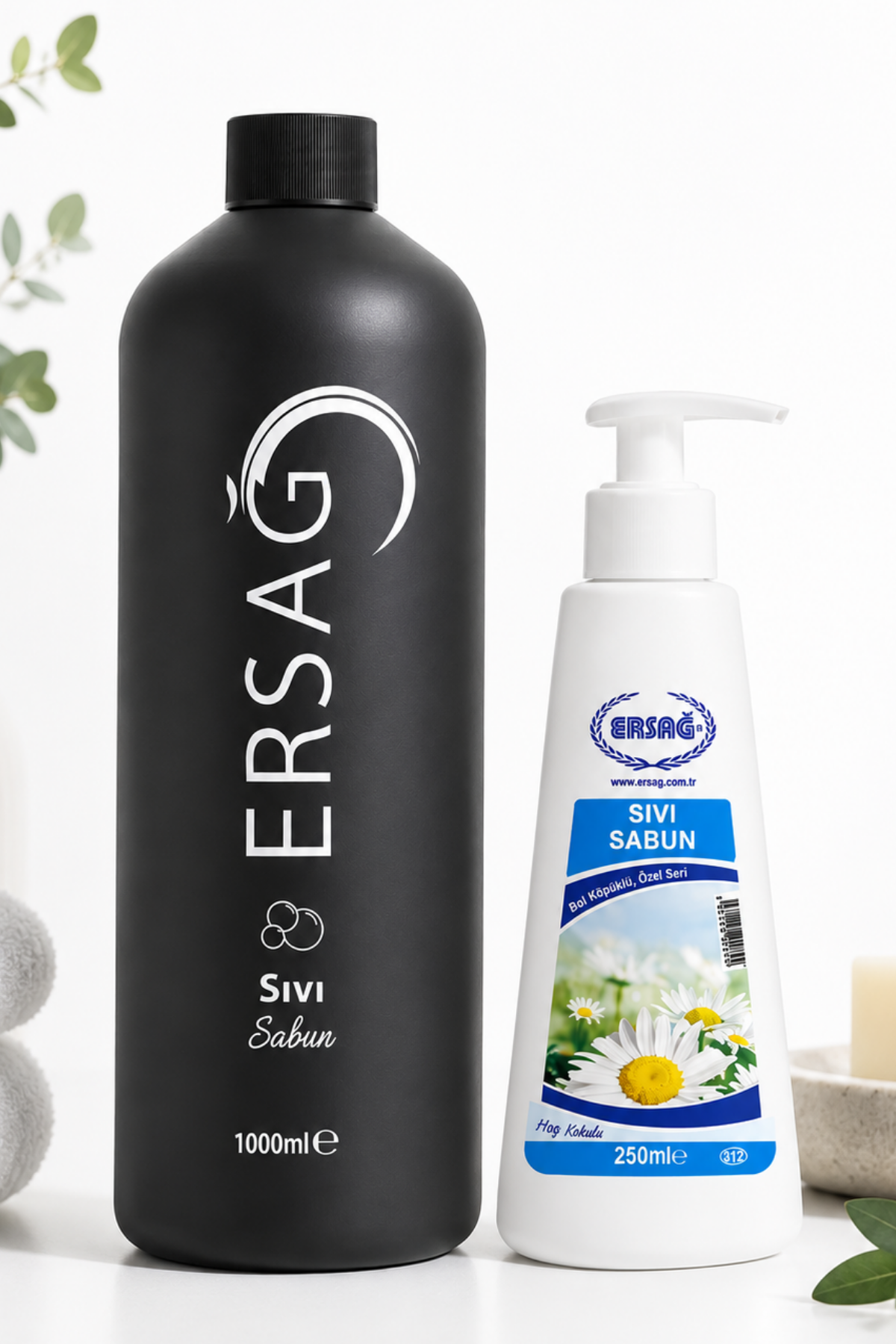 Ersağ Aparatlı Sıvı El Sabunu Seti 1000 ml + 250 ml